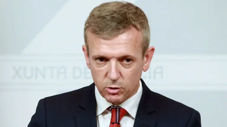 Alfonso Rueda, en la rueda de prensa tras el Consello da Xunta.XOÁN REY (Efe)