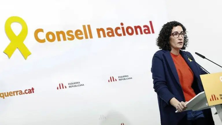 La secretaria general de ERC, Marta Rovira, este sábado. ANDREU DALMAU (EFE)