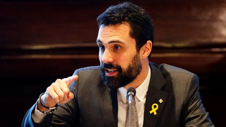 O presidente da cámara catalá, Roger Torrent. ALEJANDRO GARCÍA (EFE)