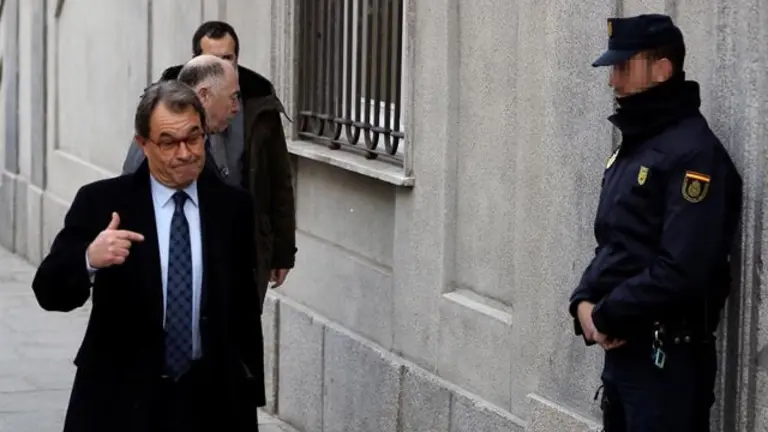 Artur Mas, a su llegada al Supremo. BALLESTEROS
