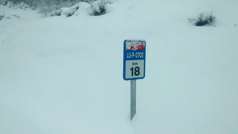 Cervantes rexistrou temperaturas baixo cero durante todo o día. A.R.