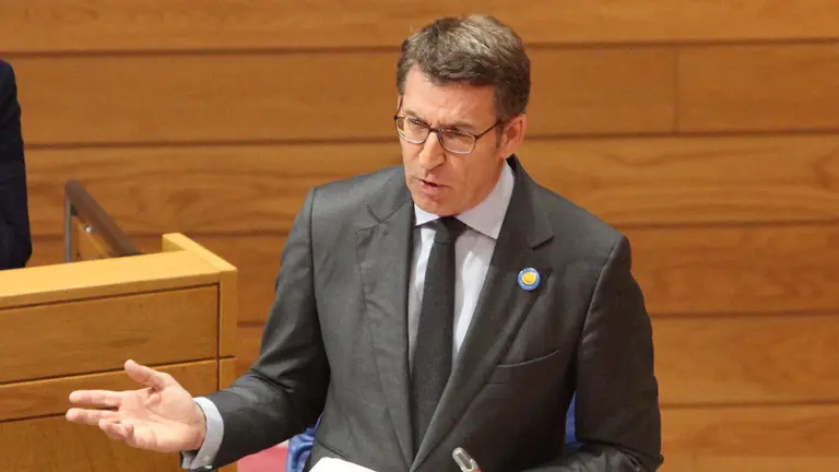 Alberto Núñez Feijóo, en el pleno. PEPE FERRÍN
