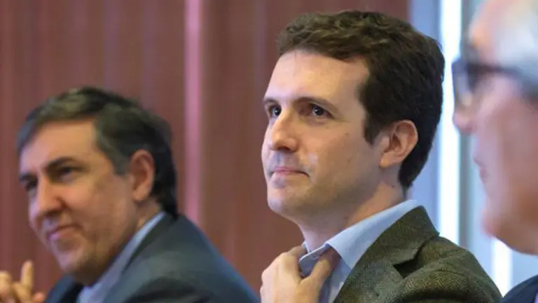 Pablo Casado, en una rueda de prensa reciente. RAÚL SANCHIDRIÁN