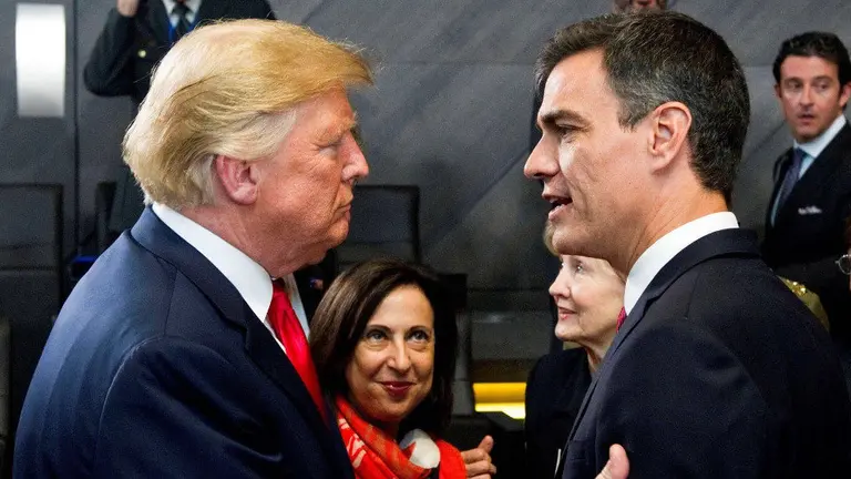 Trump saluda a Pedro Sánchez. TWITTER
