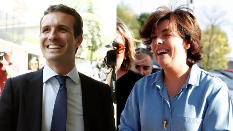Pablo Casado y Soraya Sáenz de Santamaría. EFE