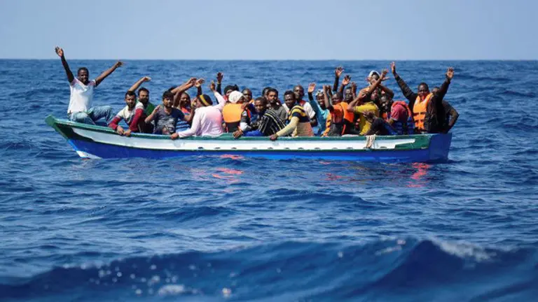 Inmigrantes rescatados por el Aquarius. EFE