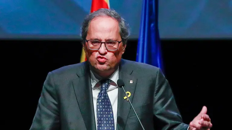 El presidente catalán, Quim Torra. STEPHANIE LECOCQ (EFE)