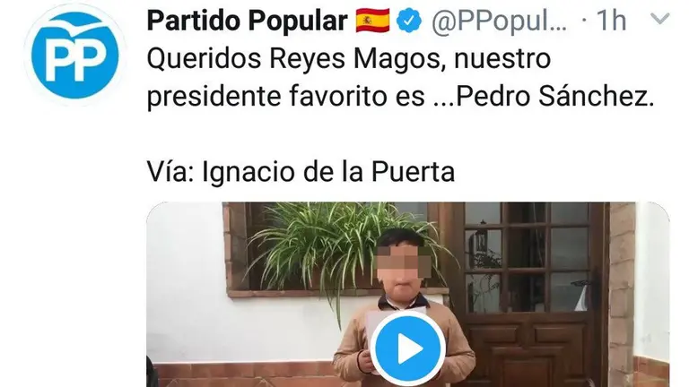 El polémico tuit borrado por el PP. TWITTER