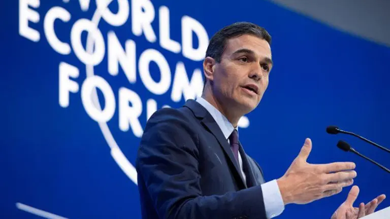Pedro Sánchez, en el 49ª Foro Económico Mundial de Davos, este miércoles. GIAN EHRENZELLER (EFE)