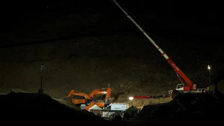 Lugar del rescate de Julen. ÁLVARO CABRERA (EFE)