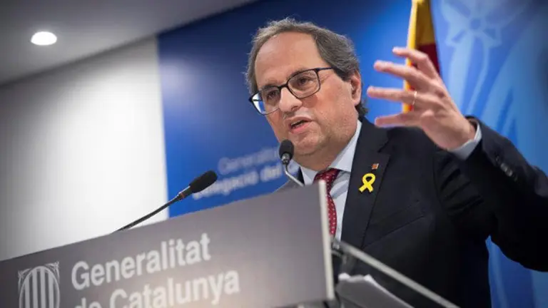 Quim Torra, en rueda de prensa. EFE