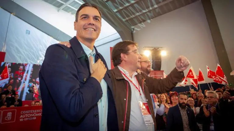 Sánchez clausura una conferencia política del PSOE extremeño. JERO MORALES (EFE)