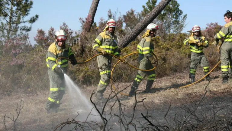 Una brigada extingue un incendio. ARCHIVO