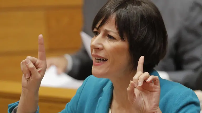 Ana Pontón, durante a súa intervención no pleno. LAVANDEIRA .JR (Efe)