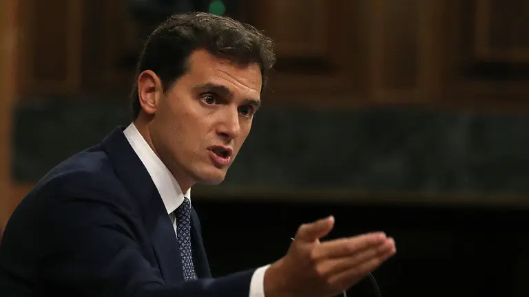 Albert Rivera, durante su intervención en la primera jornada del debate de investidura. KIKO HUESCA (EFE)