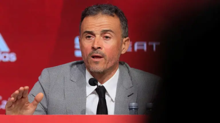 Luís Enrique, este mércores en rolda de prensa. EFE