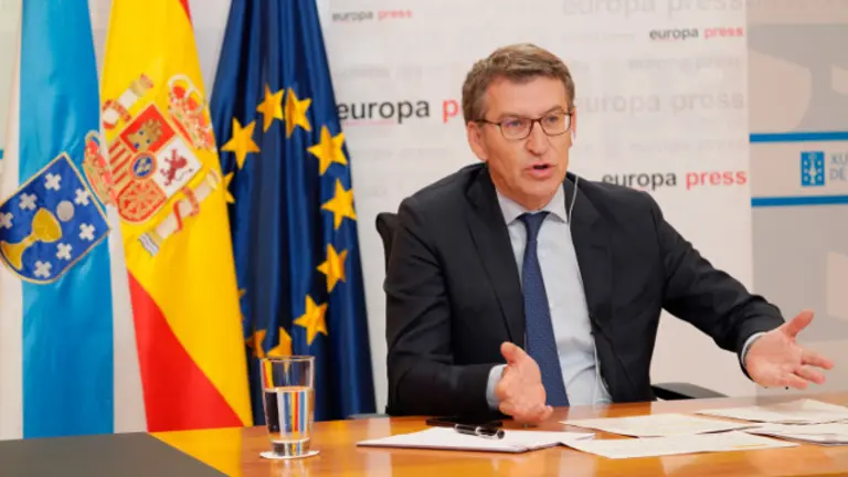 Núñez Feijóo, en el encuentro organizado por Europa Press. EP