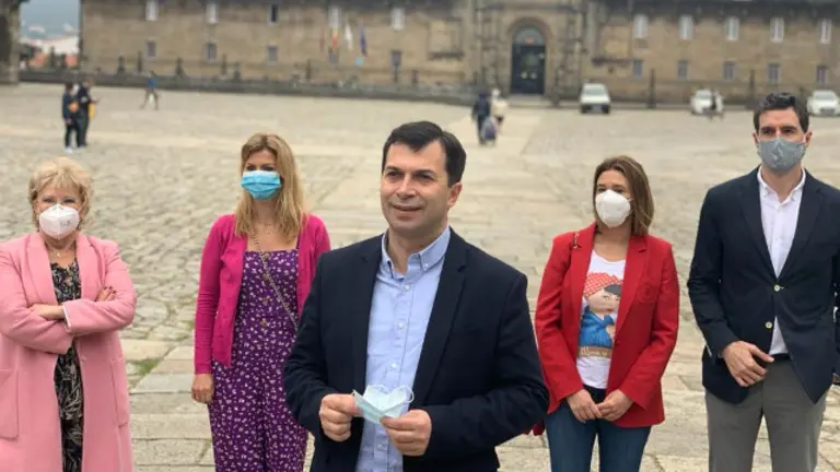 Caballero, este xoves en Santiago. PSOE