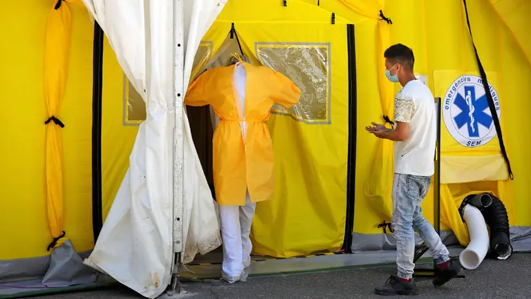 Hospital de campaña de Lleida. EFE