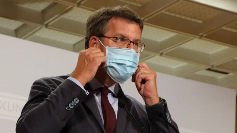 Alberto Núñez Feijóo, este mércores en rolda de prensa. PEPE FERRÍN (AGN)