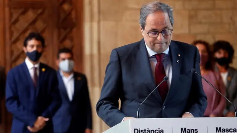 Torra, durante la declaración institucional. MARTA PÉREZ