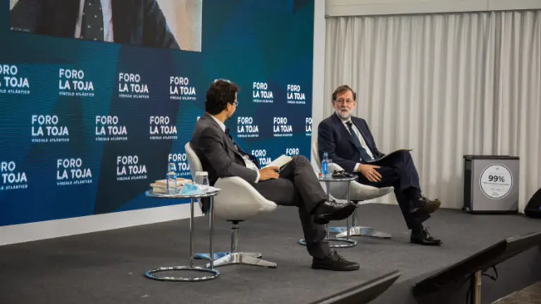 Rajoy, en su participación en el encuentro este viernes. FORO LA TOJA