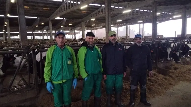 Parte de la plantilla de la ganader&iacute;a sarriana Prolesa SAT. EP