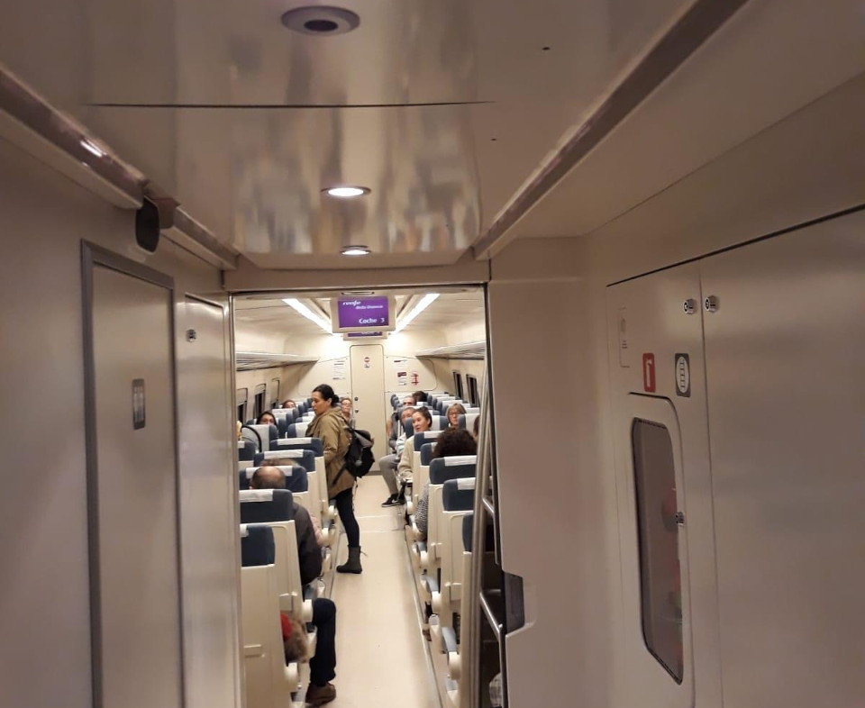 Interior del tren tras el suceso. CEDIDA