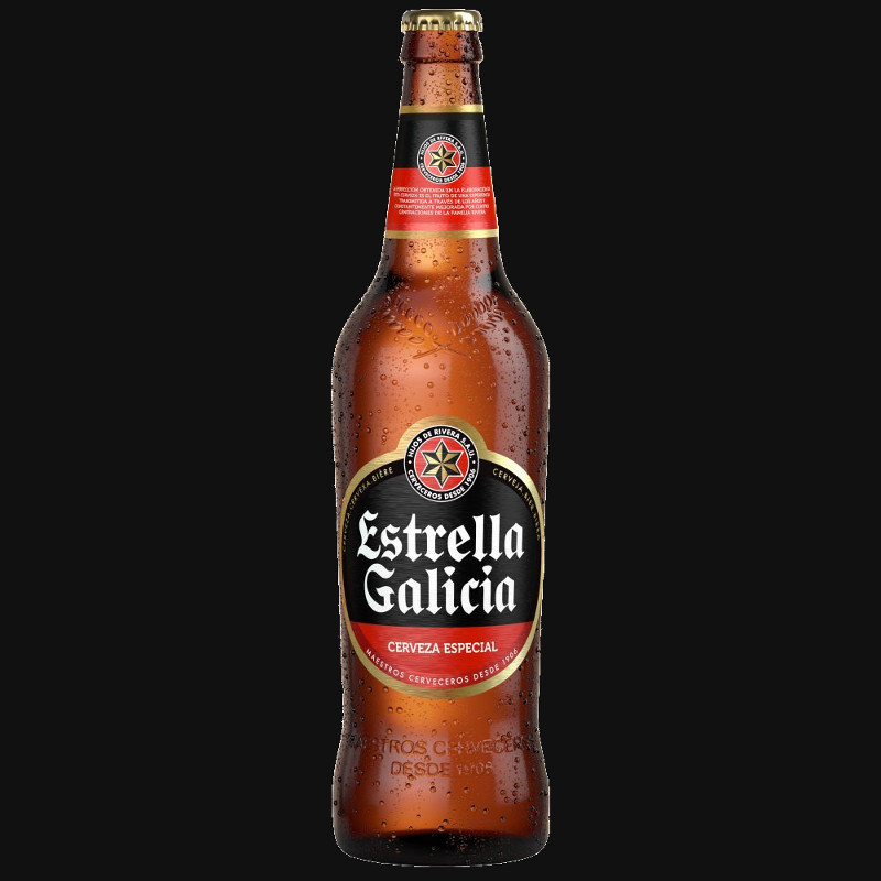 Botella de Estrella Galicia de 66 centilitros
