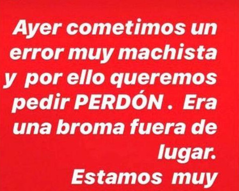 As desculpas do local. INSTAGRAM