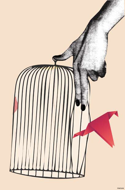 Ilustración para el blog de Lois Caeiro. MARUXA