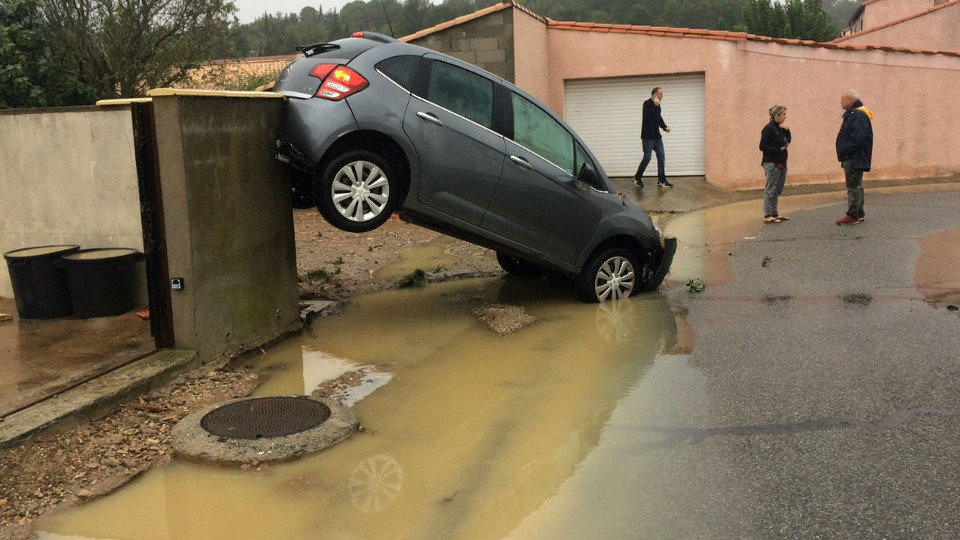 Consecuencias de las inundaciones en Aude. @BFMTV (Francia)