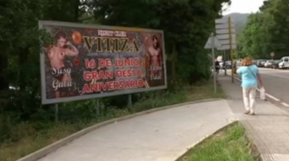 La valla instalada en Gondomar