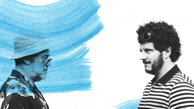 Cartel de Unha noite na praia, con Carlos Blanco e Xosé Antonio Touriñán