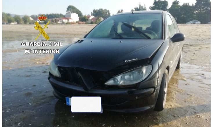 O vehículo roubado. GARDA CIVIL