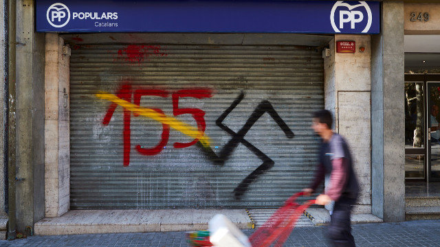 La sede del PP en Barcelona. ALEJANDRO GARCÍA