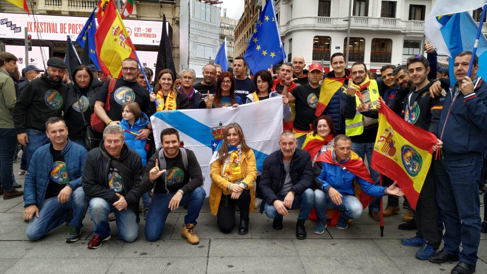 Los manifestantes, durante su marcha por Madrid. JUSAPOL (2)
