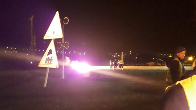 Protesta de los transportistas en Ferrol. CEDIDA