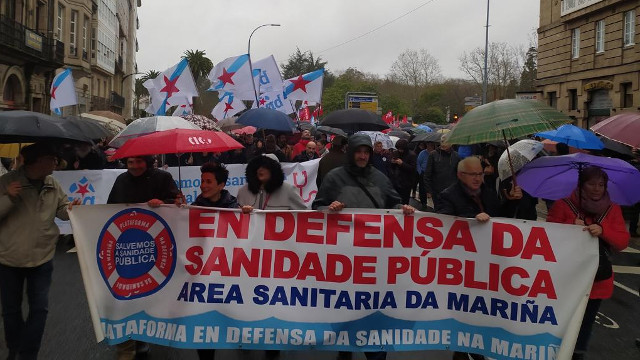 Manifestación en defensa dá sanidade pública. EP