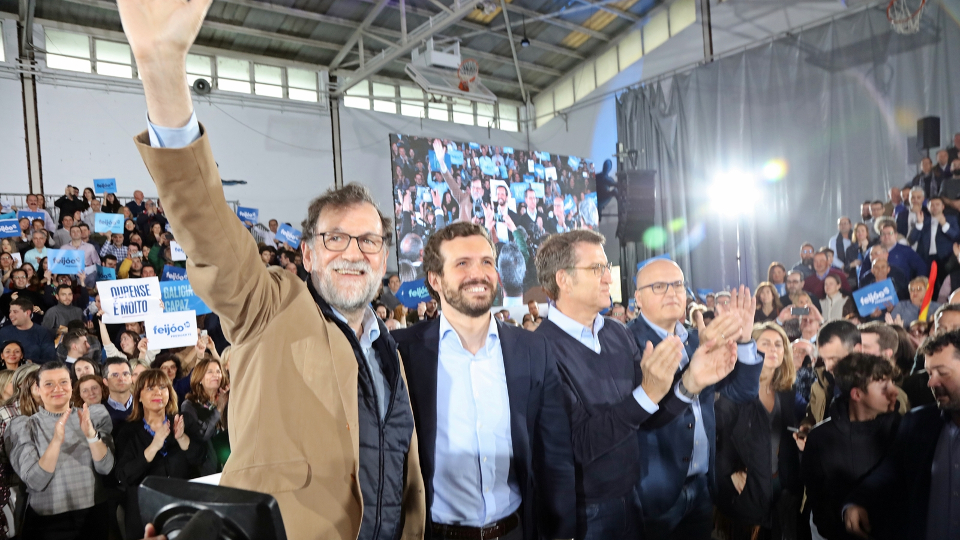 Mariano Rajoy, Pablo Casado y Alberto Núñez Feijóo. LUIS POLO (AGN)