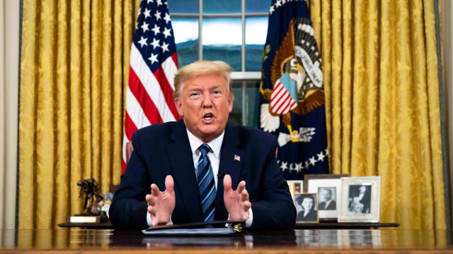 Trum, durante su intervención televisada de este miércoles. EFE