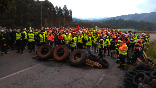 Nova protesta dos traballadores de Alcoa. CEDIDA