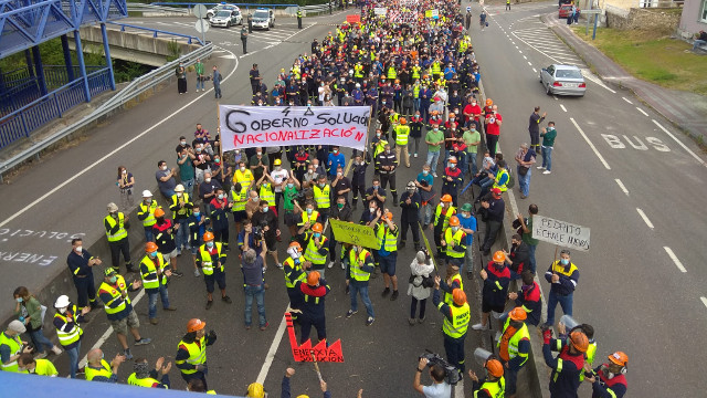 Corte da estrada nacional en San Cibrao. CEDIDA