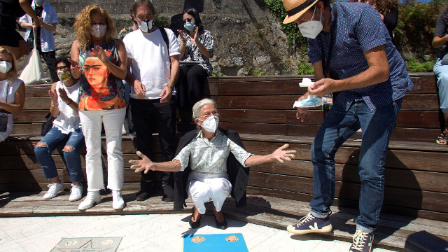 Benedicta Sánchez, coa súa estrela en Cans. SALVADOR SAS (EFE)