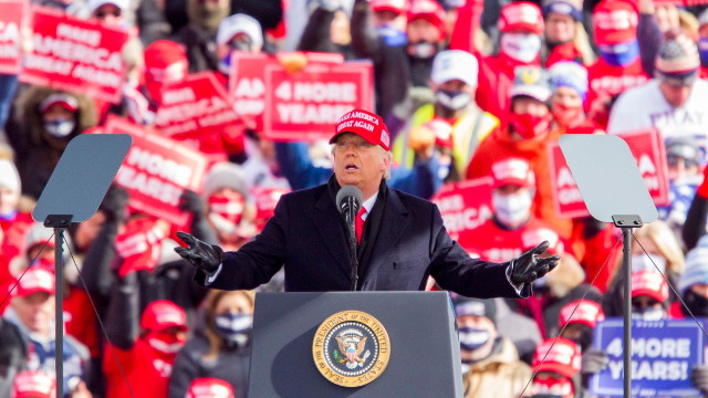 Donald Trump, este domingo en Michigan. EFE