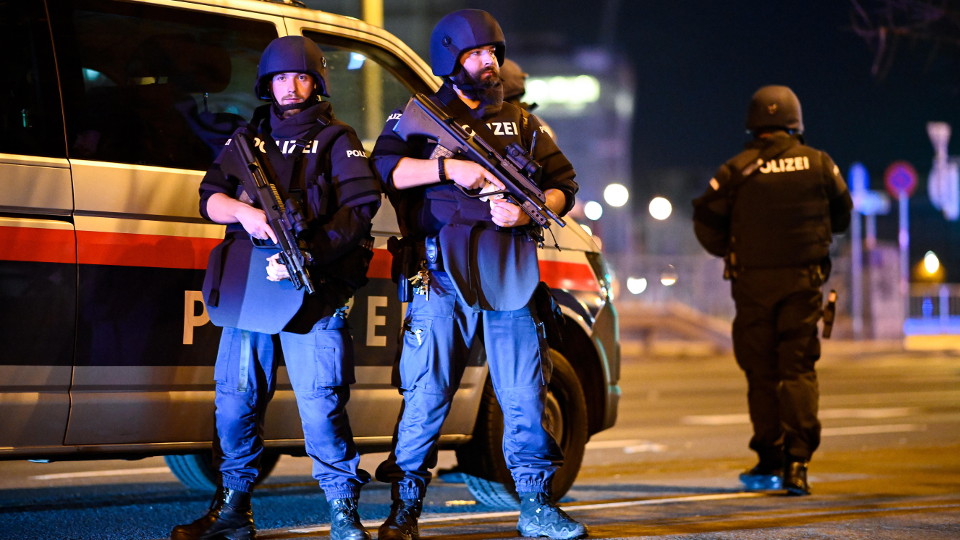 Miembros de las fuerzas especiales austríacas desplegados en Viena. EFE