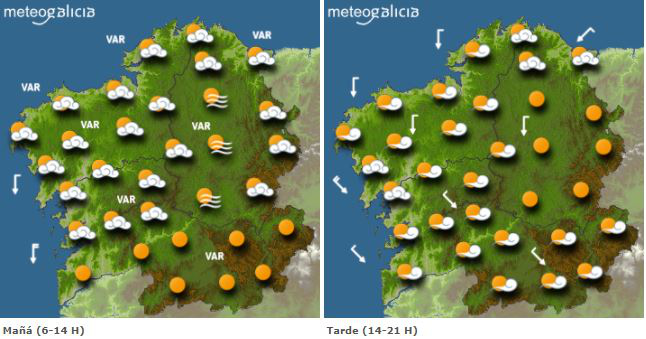 La previsión del miércoles. METEOGALICIA