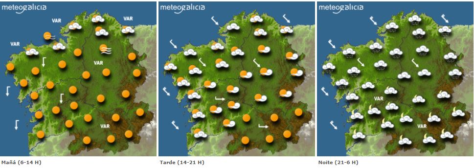 Predicción para este domingo en Galicia
