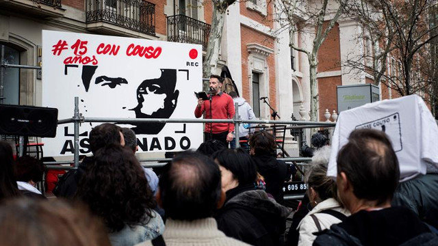 Homenaxe a José Couso en Madrid. LUCA PIERGIOVANNI (EFE)