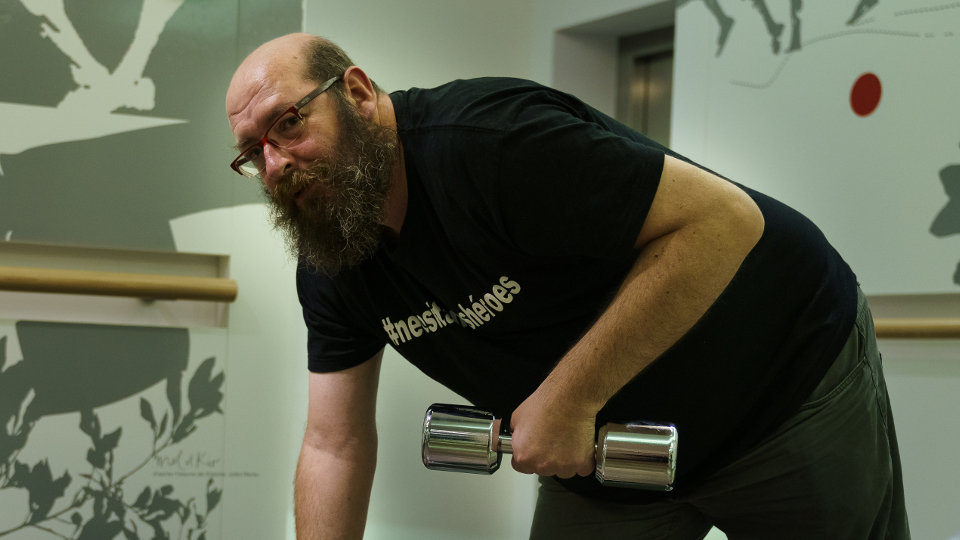 Rodrigo Cota haciendo ejercicio. JOAQUÍN BARREIRO